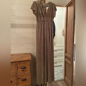 Baltic Born Metallic Taupe Maxi Dress